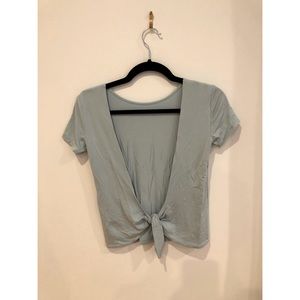 Aritzia blue open back shirt size XXS